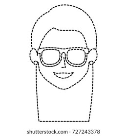 beautiful woman head with glasses avatar character