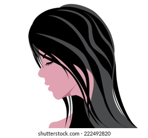 beautiful woman head vector illustration