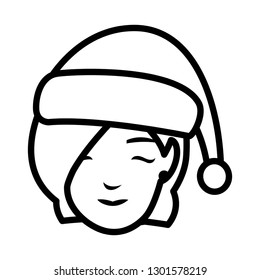 beautiful woman head with winter hat