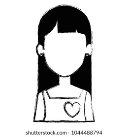 beautiful woman with heart avatar character