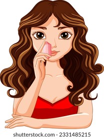 Beautiful woman holding gems illustration