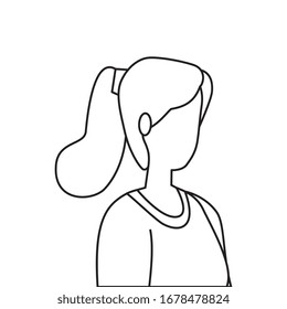 beautiful woman line style icon vector illustration design