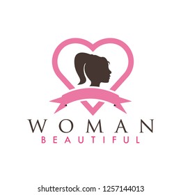 Beautiful woman logo design template vector illustration