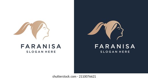 beautiful woman logo design template