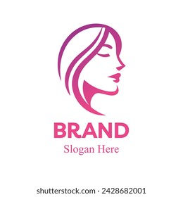 Beautiful Woman Logo, For industries related to style and beauty. Vector. Eps10