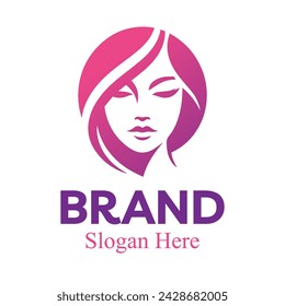 Beautiful Woman Logo, For industries related to style and beauty. Vector. Eps10
