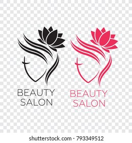 Beautiful woman logo template for hair salon, beauty salon, cosmetic. Background hair salon