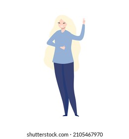 Beautiful woman with long  blond hair. Vector illustration.