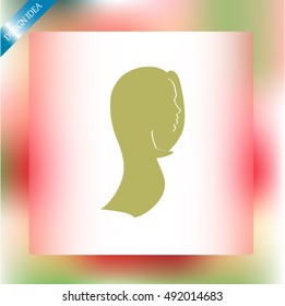 Beautiful woman with long hair. Illustration for beauty salon and barbershop.