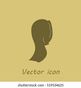 Beautiful woman with long hair. Illustration for beauty salon and barbershop.