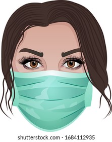 Beautiful woman in a mask