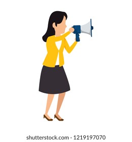 beautiful woman with megaphone