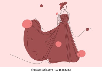 beautiful woman model line art illustration