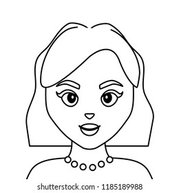 beautiful woman with necklace portrait character