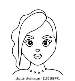 beautiful woman with necklace portrait character