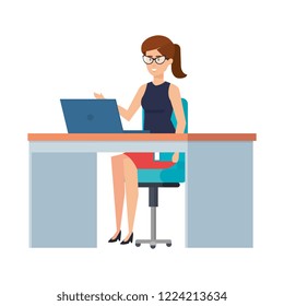 beautiful woman in the office