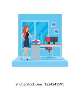 beautiful woman in the office character