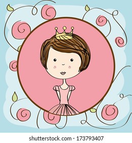 Beautiful woman over blue background vector illustration