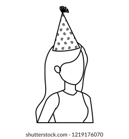 beautiful woman with party hat
