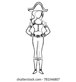 Beautiful woman pirate cartoon