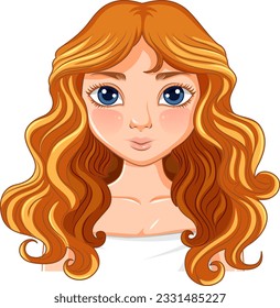 Beautiful woman portrait isolated illustration