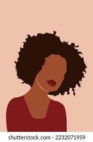 Beautiful woman portrait. Vector flat illustration. Avatars for social networks. Vector flat illustration.