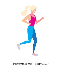 beautiful woman in pose of dancing on white background vector illustration design