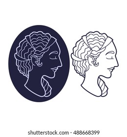 Beautiful woman profile view, vector logo template for beauty salon, hair salon, logo concept