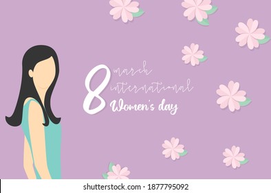 Beautiful woman with purple background for ‘International women’s day’