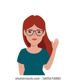 Girl Smiles Office Worker Girl Glasses Stock Vector (Royalty Free ...