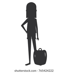 beautiful woman with school bag avatar character