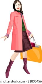 Beautiful Woman and Shopping