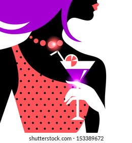 Beautiful woman silhouette