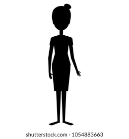 beautiful woman silhouette avatar character