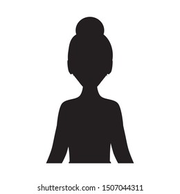 beautiful woman silhouette avatar character vector illustration