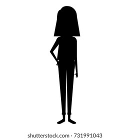 beautiful woman silhouette avatar character