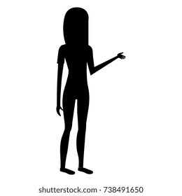 beautiful woman silhouette avatar character