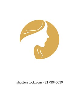Beautiful Woman Silhouette Logo Design