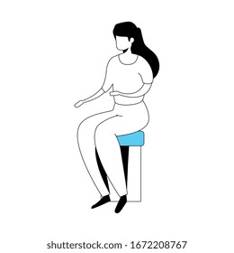 beautiful woman sitting avatar character icon vector illustration design