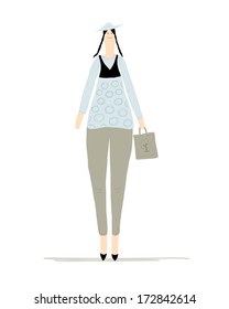 Beautiful woman sketch for your design