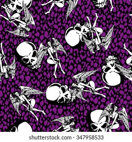 Beautiful woman skull pattern