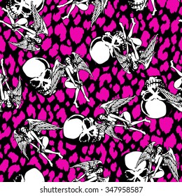 Beautiful woman skull pattern