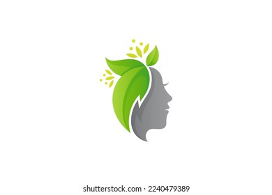 Beautiful woman spa logo design in simple design style