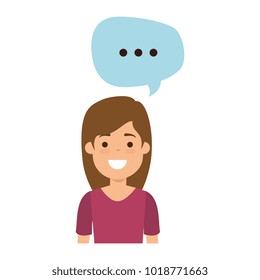 beautiful woman with speech bubble avatar character