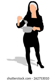 Beautiful Woman With Spoon, vector