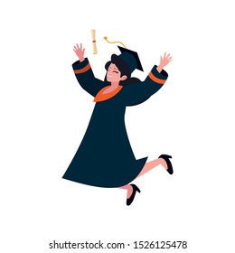 beautiful woman student graduated celebrating vector illustration design
