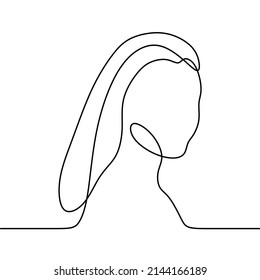 beautiful woman style continous drawing single line art