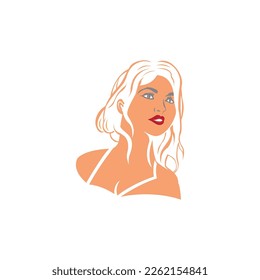 beautiful woman stylish abstract illustration color vector design