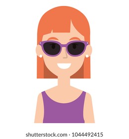 beautiful woman with sunglasses avatar character