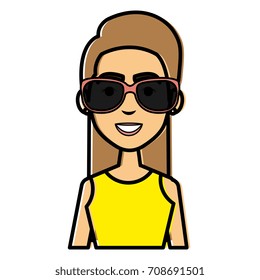 beautiful woman with sunglasses avatar character